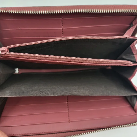 GUCCI GG Supreme Blooms Round Zip Long Wallet Floral Print Pink Canvas Leather.. - Picture 7 of 14